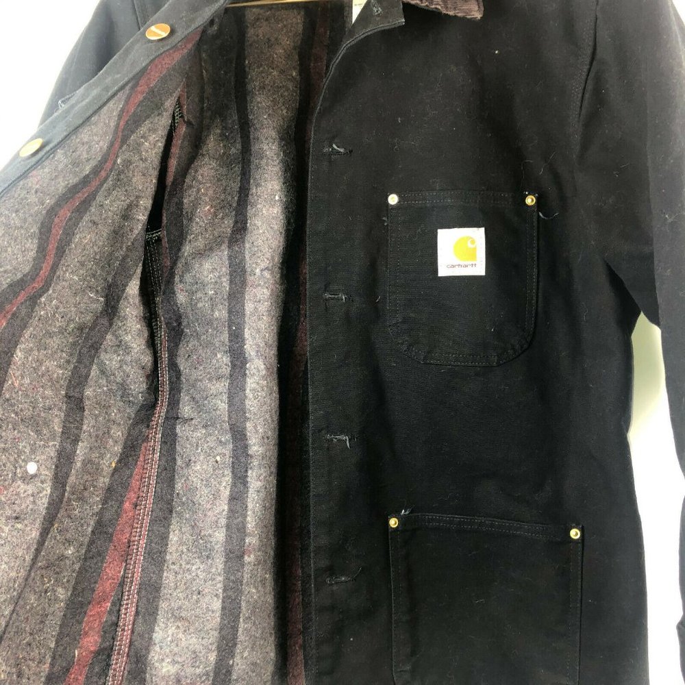 Carhartt Black Duck Chore Coat Blanket Lined - Picture 5 of 11